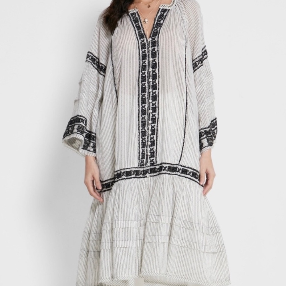 New Free People Vegabond striped Maxi Tunic - Picture 1 of 8